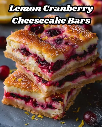 Lemon Cranberry Cheesecake Bars Recipe A Tangy and Sweet Delight