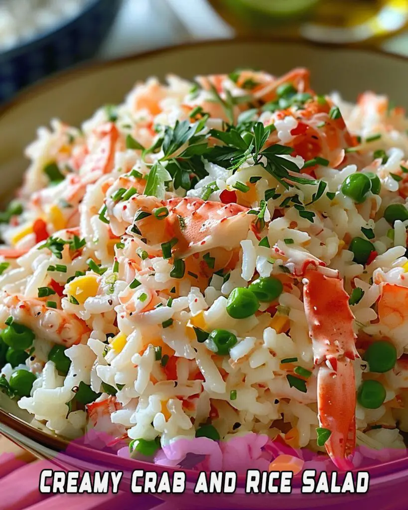 Creamy Crab and Rice Salad Recipe - Foodyhealthylife
