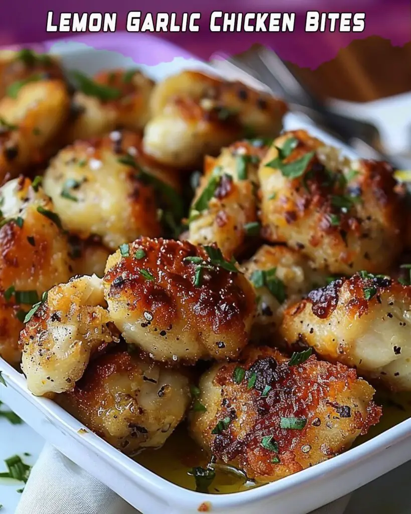 Lemon Garlic Chicken Bites Recipe - Foodyhealthylife