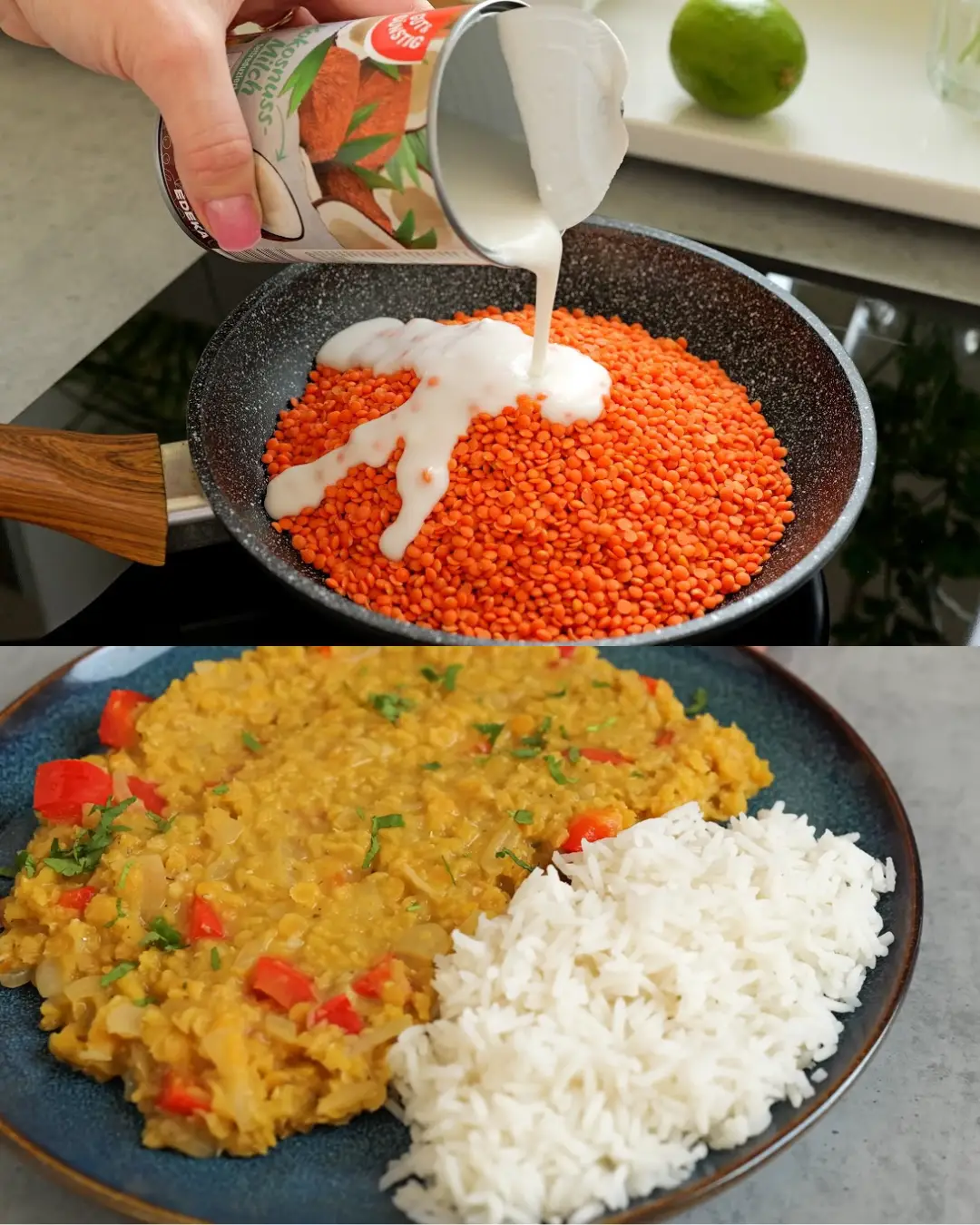 lait de coco-lentilles-rouges-curry