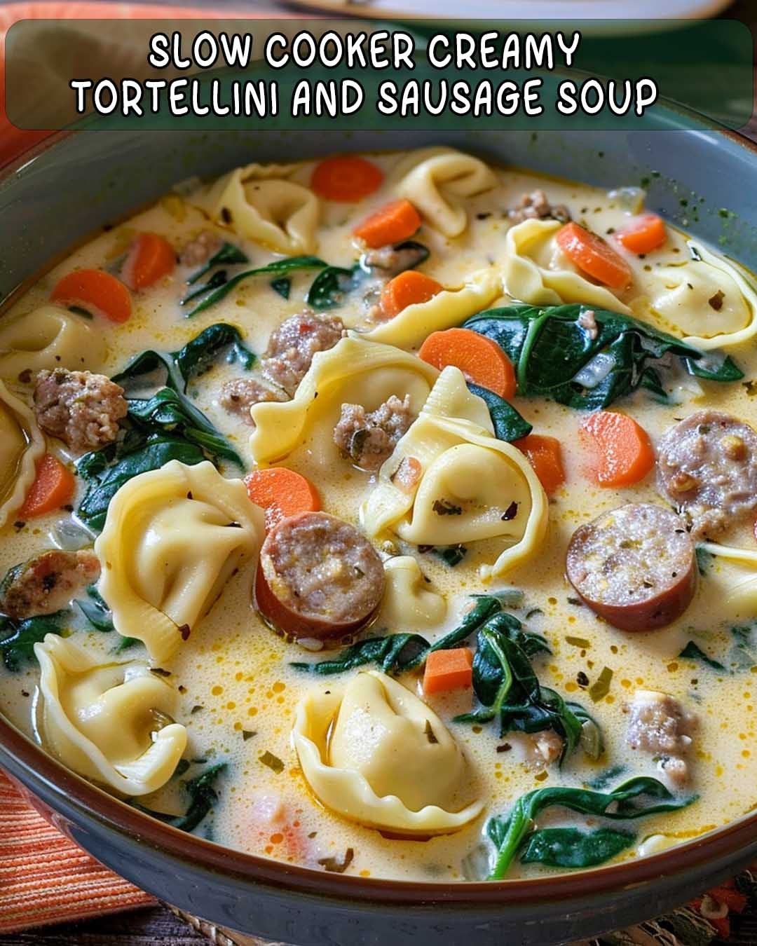 Slow Cooker Creamy Tortellini and Sausage Soup Recipe – Foodyhealthylife