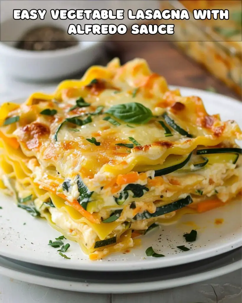 Easy Vegetable Lasagna with Alfredo Sauce Foodyhealthylife