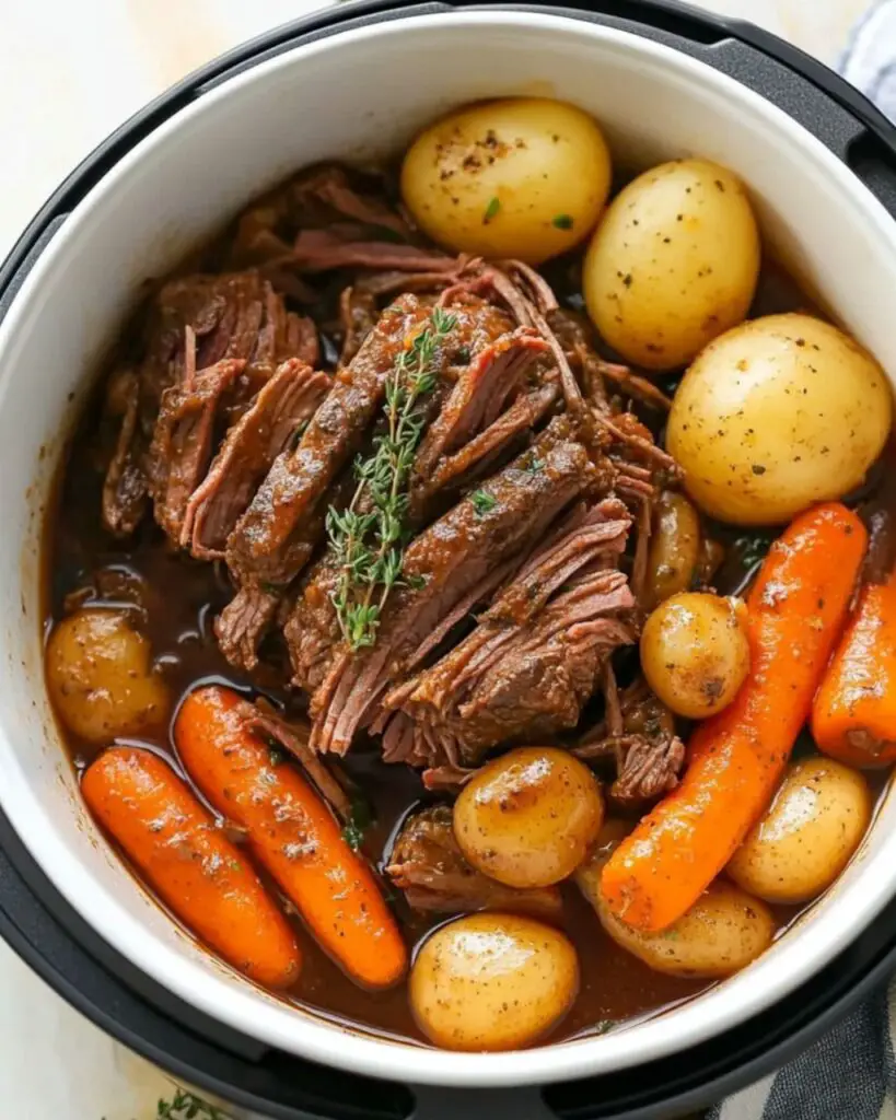 Tender Instant Pot Pot Roast with Rich Gravy Foodyhealthylife