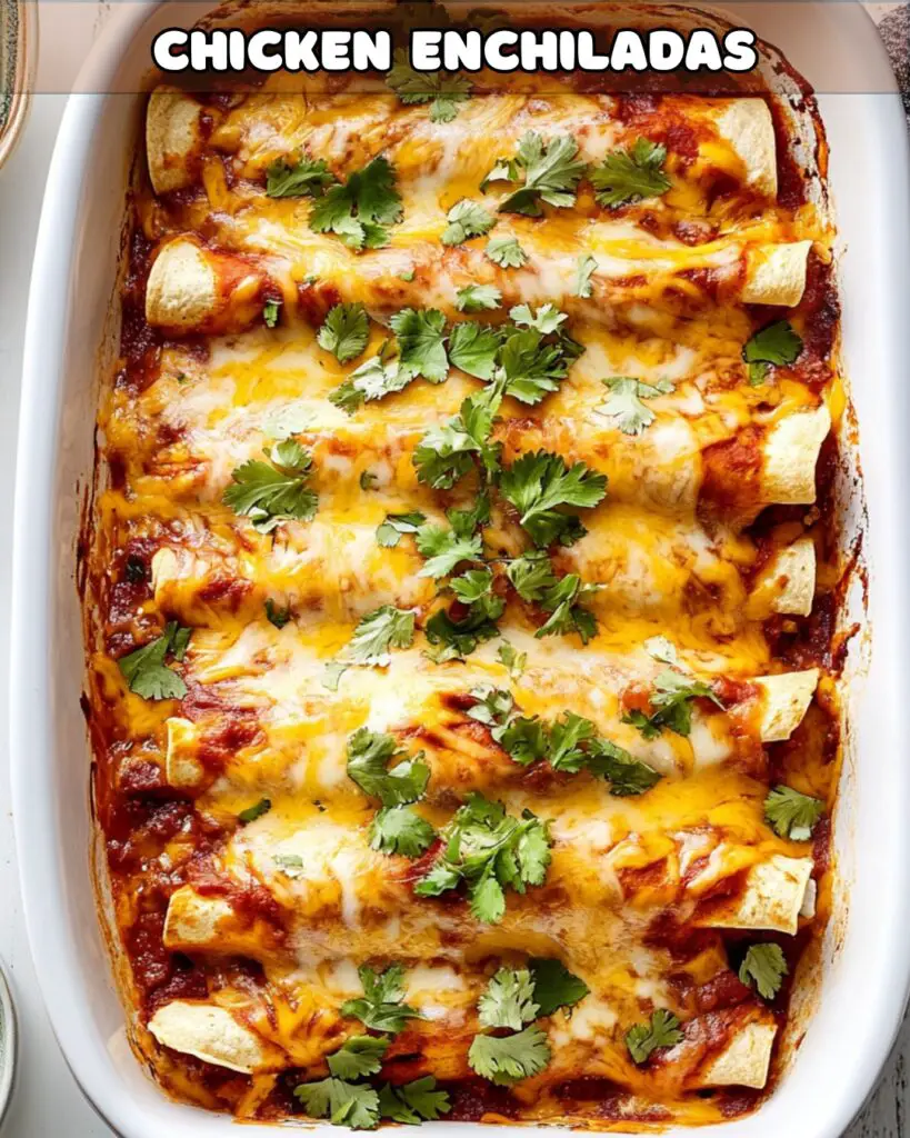 Cheesy Chicken Enchiladas with Homemade Red Sauce Foodyhealthylife