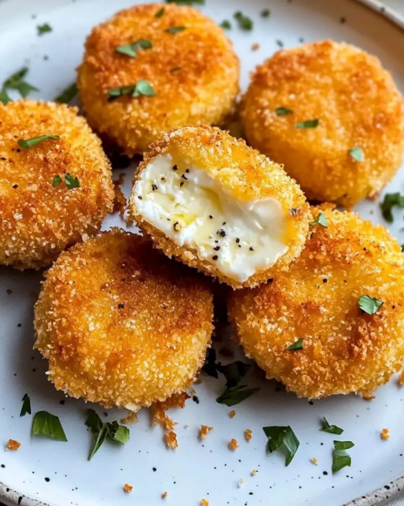 Crispy Fried Goat Cheese with Hot Honey Drizzle Foodyhealthylife