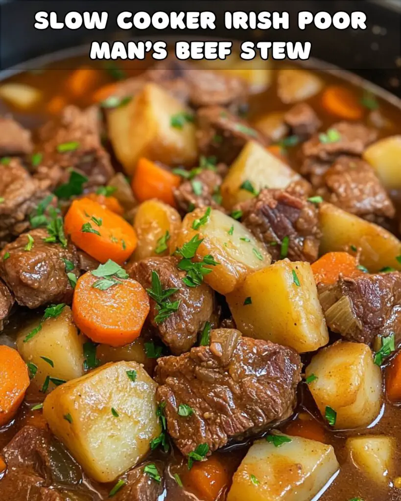Rustic Irish Slow Cooker Beef Stew A Comforting, BudgetFriendly Meal