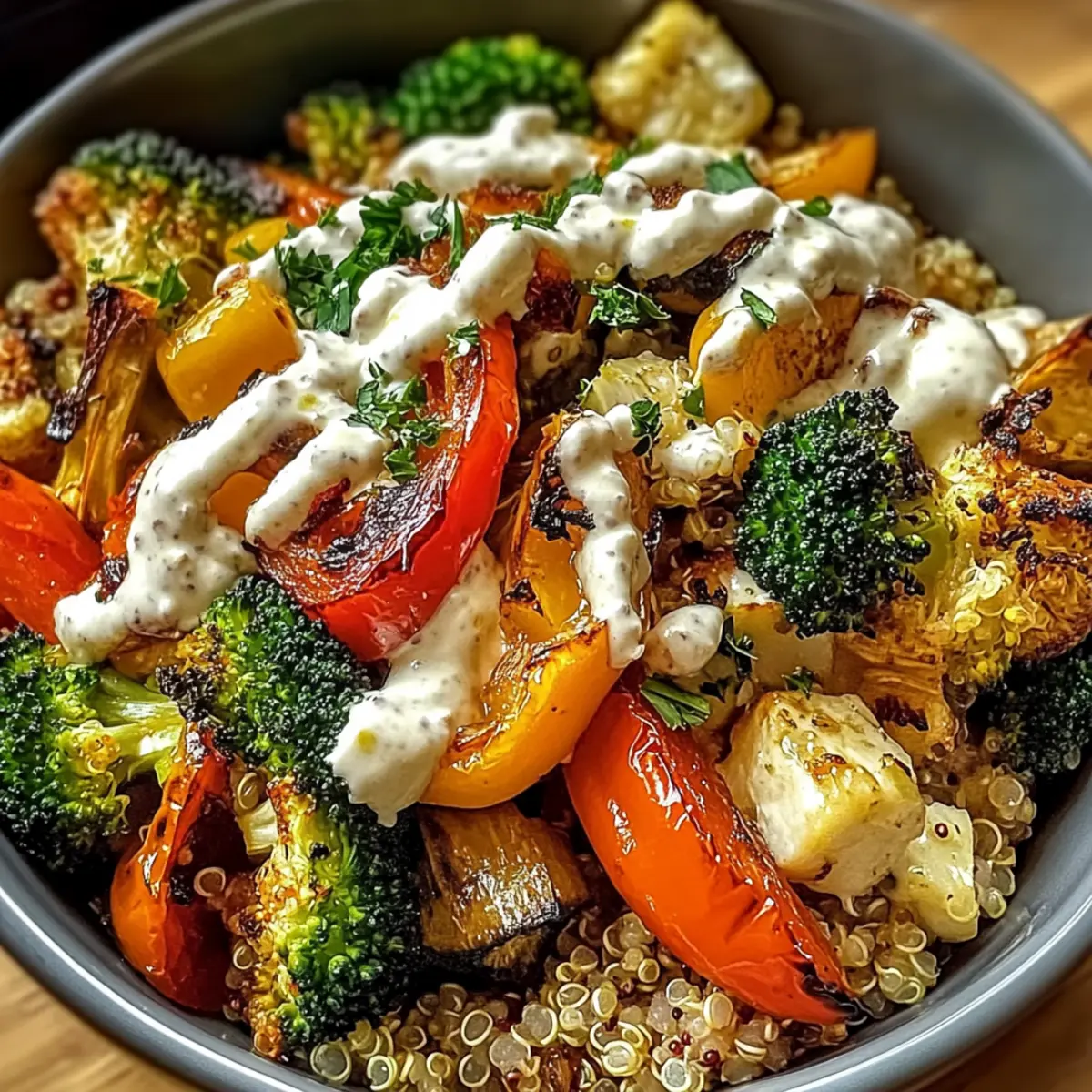 Garlic Roasted Veggie Grain Bowl