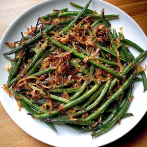 Roasted Green Beans with Caramelized Shallots