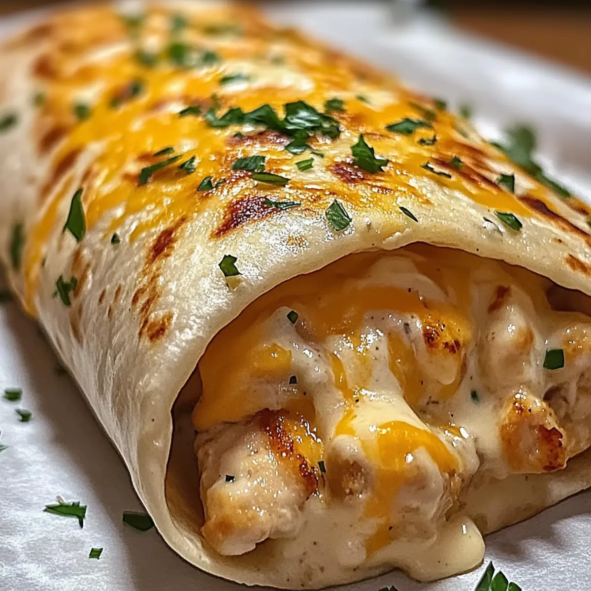 Cheesy Garlic Chicken Wraps