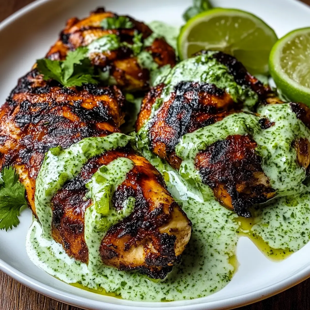 Peruvian Grilled Chicken with Creamy Green Sauce