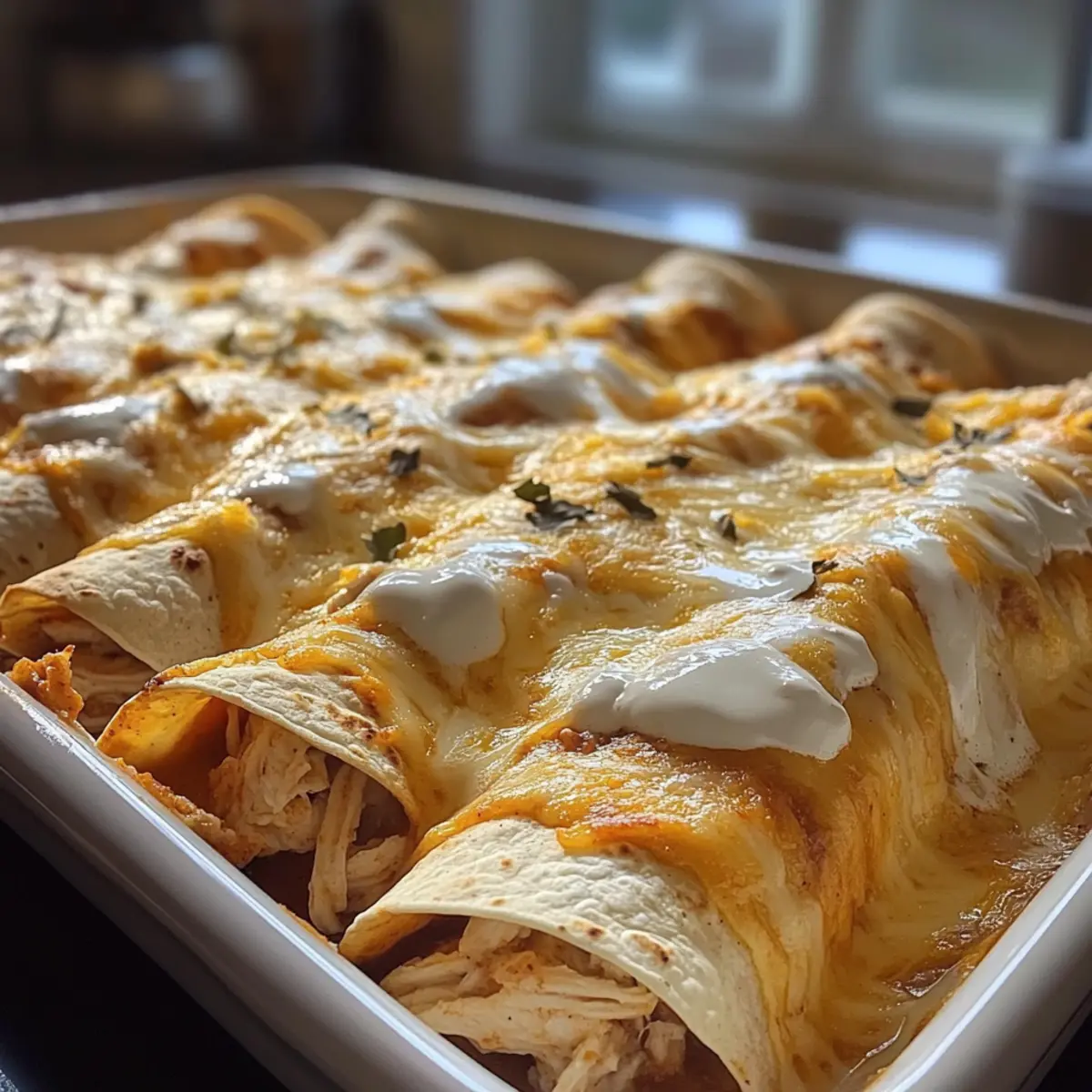 Protein Chicken Enchiladas with Dreamy White Sauce
