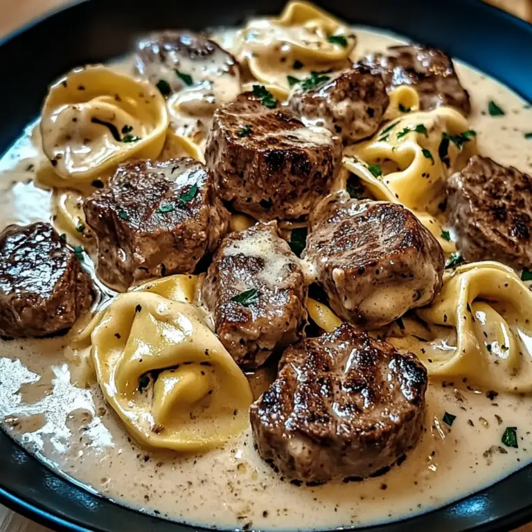 Garlic Steak Tortellini in Creamhouse Sauce