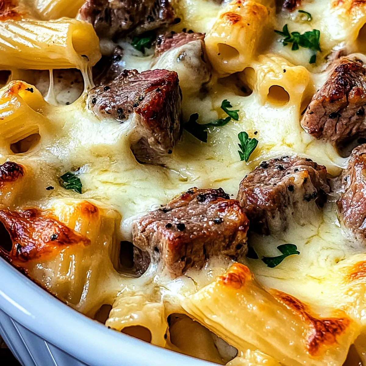 Steak & Truffle Gouda Pasta Bake
