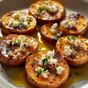 Roasted Sweet Potato Rounds with Honey & Feta