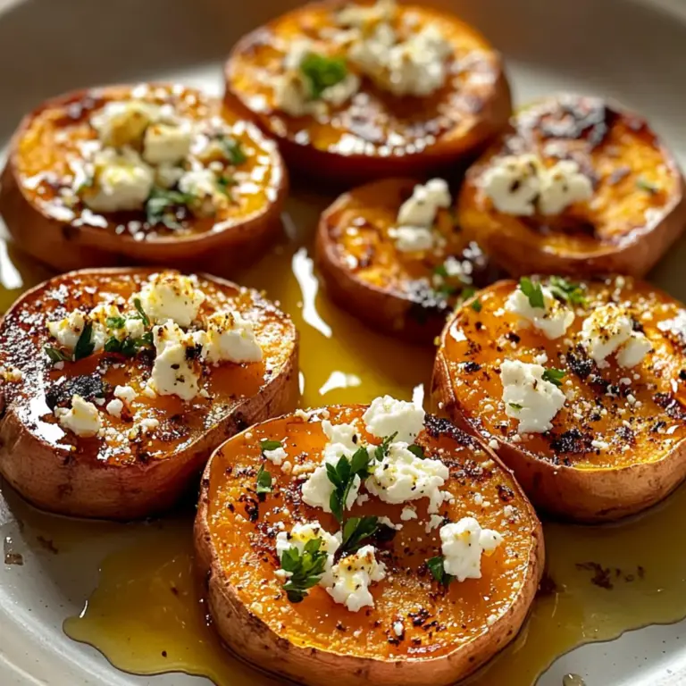 Roasted Sweet Potato Rounds with Honey & Feta
