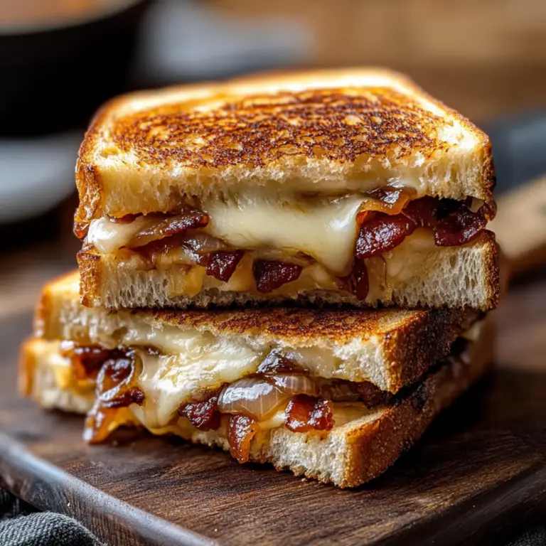 Bacon And Caramelized Onion Grilled Cheese Sandwiches