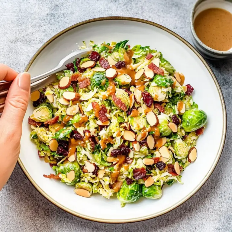 Warm Brussels Sprouts Salad with Maple Bacon Dressing