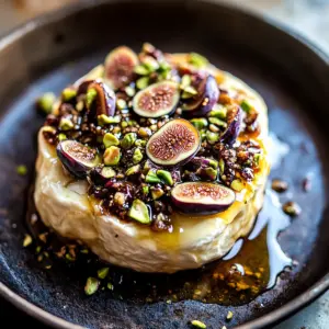 Baked Brie with Honey, Fig and Pistachio