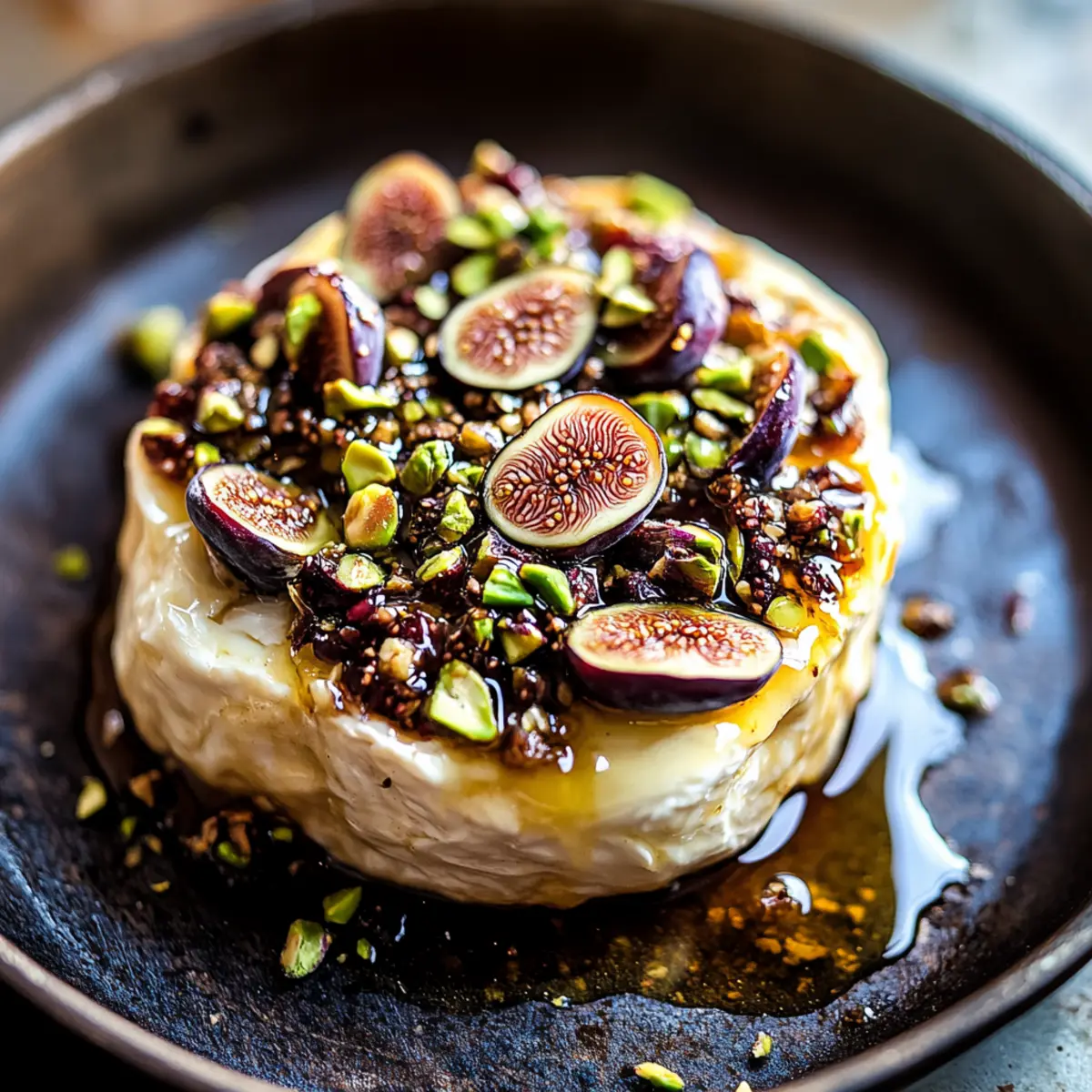 Baked Brie with Honey, Fig and Pistachio