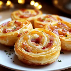 Bacon Cheddar Puff Pastry Pinwheels
