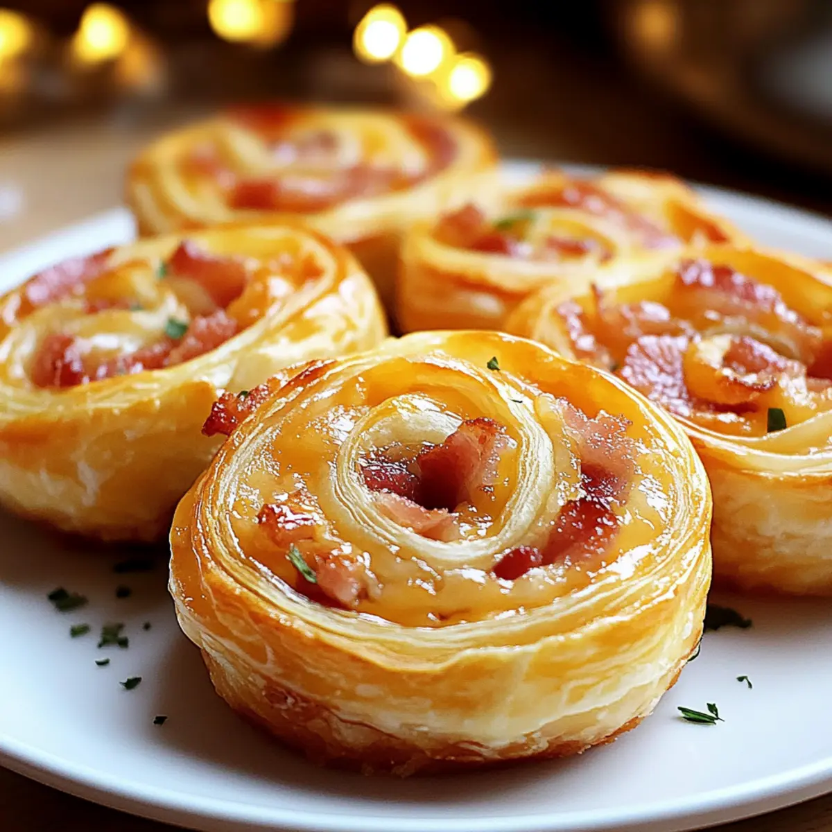 Bacon Cheddar Puff Pastry Pinwheels