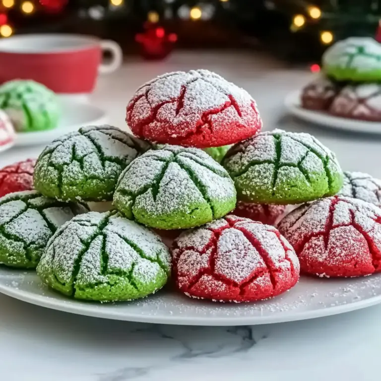 Red and Green Crinkle Cookies