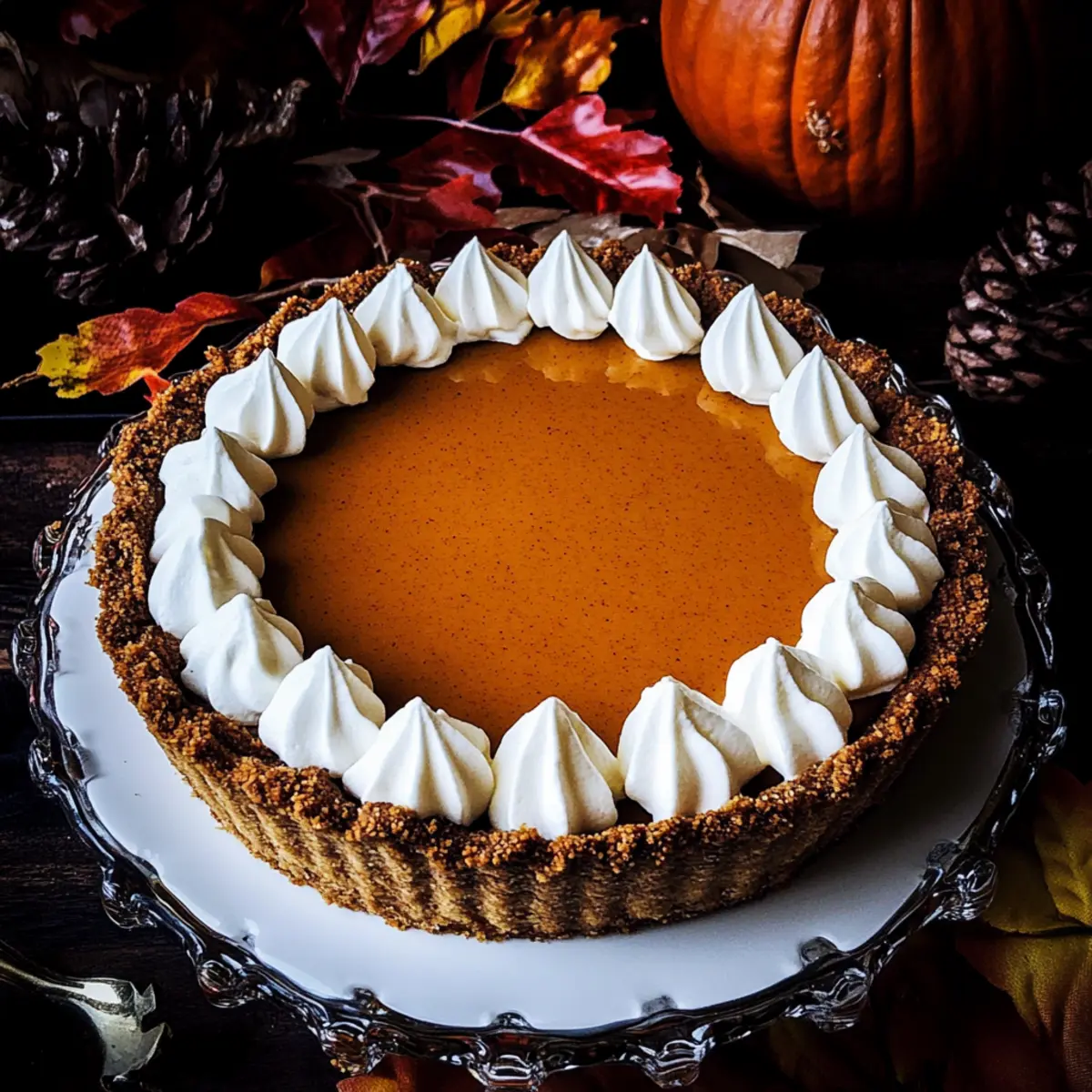 Pumpkin Cheese Pie with Gingersnap Crust