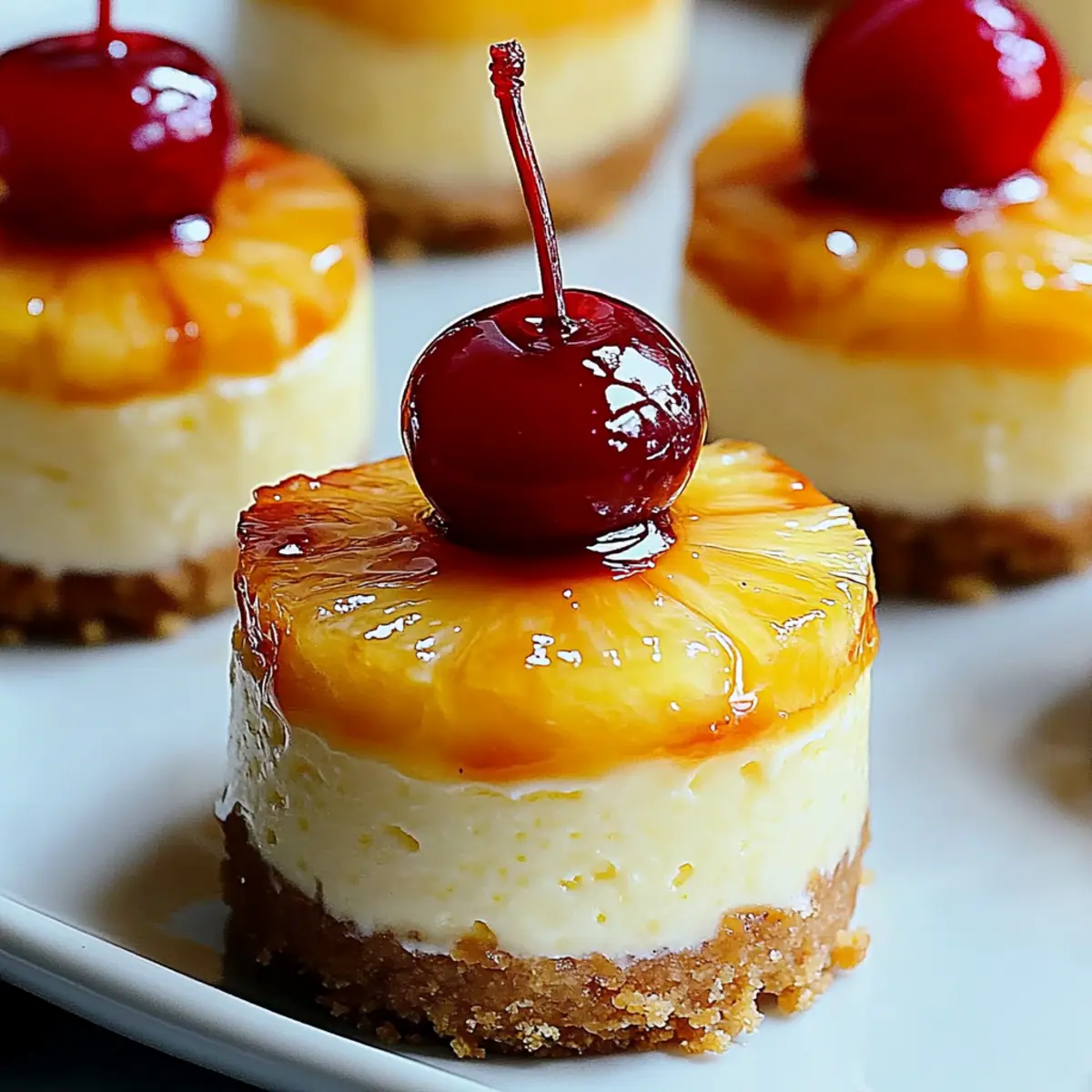 Mini Pineapple Upside Down Cheesecakes