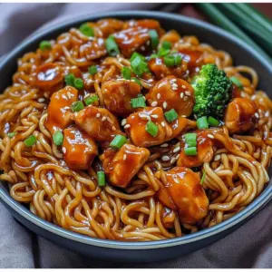 Sticky Garlic Chicken Noodles