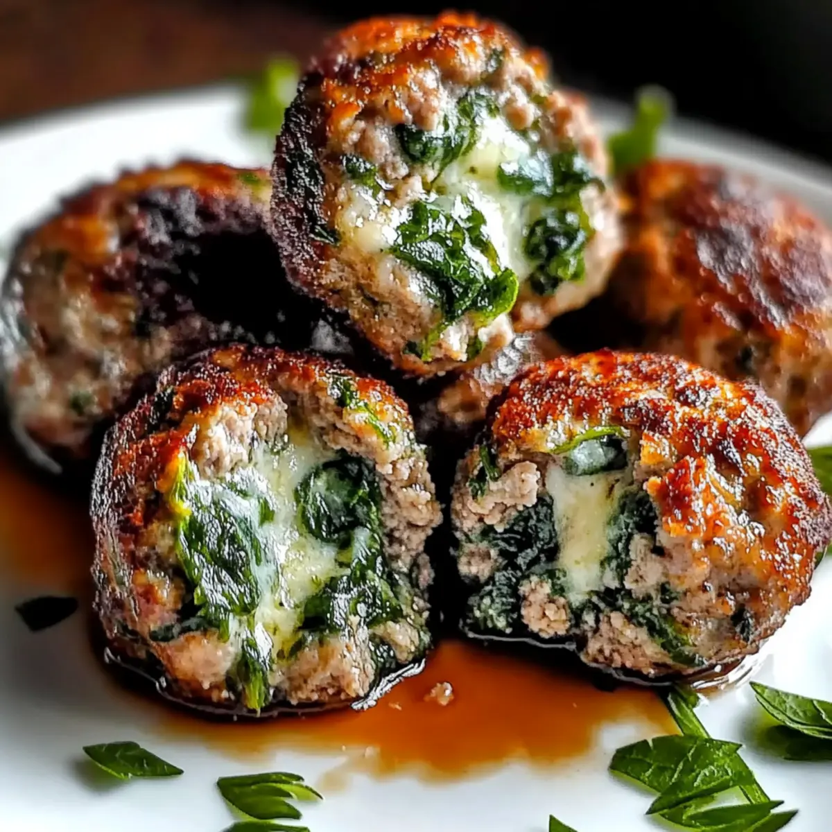 Spinach Garlic Meatballs