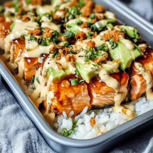 Teriyaki Salmon Sushi Bake