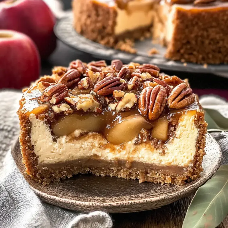 Apple Bottom Bourbon Pecan Cheesecake