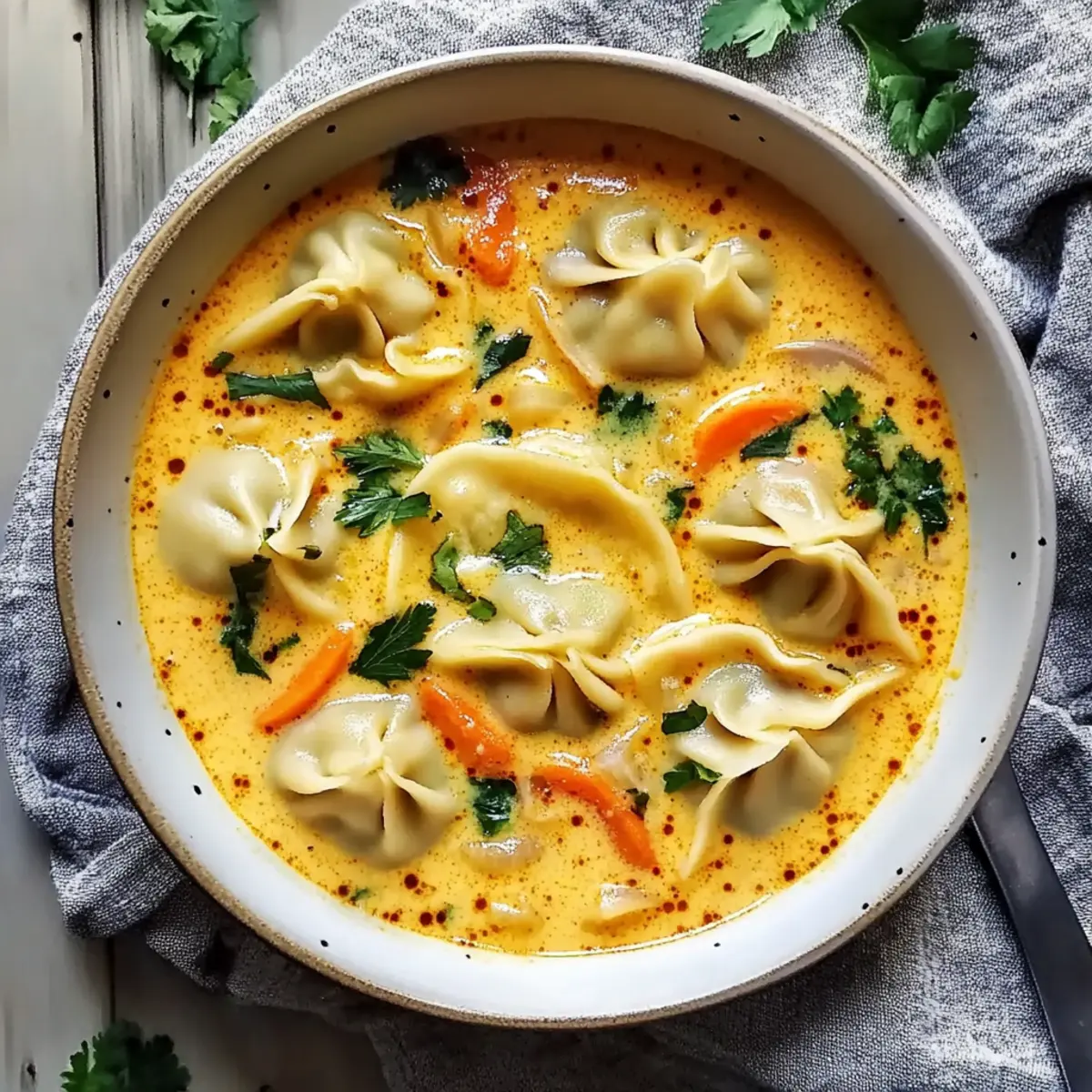 Thai Coconut Curry Dumpling Soup